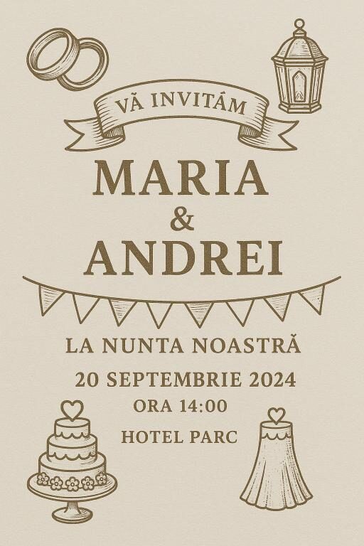 Invitatie nunta personalizata